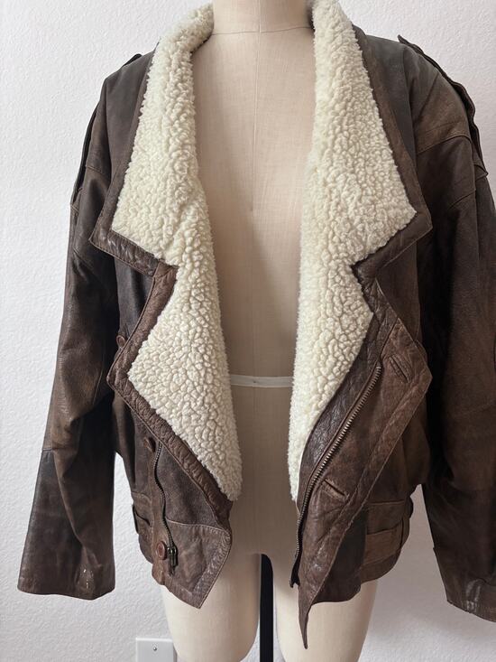 Cosi Puomo Other - Cosi Puomo - Men's Vintage Leather Aviator Bomber Jacket Size M